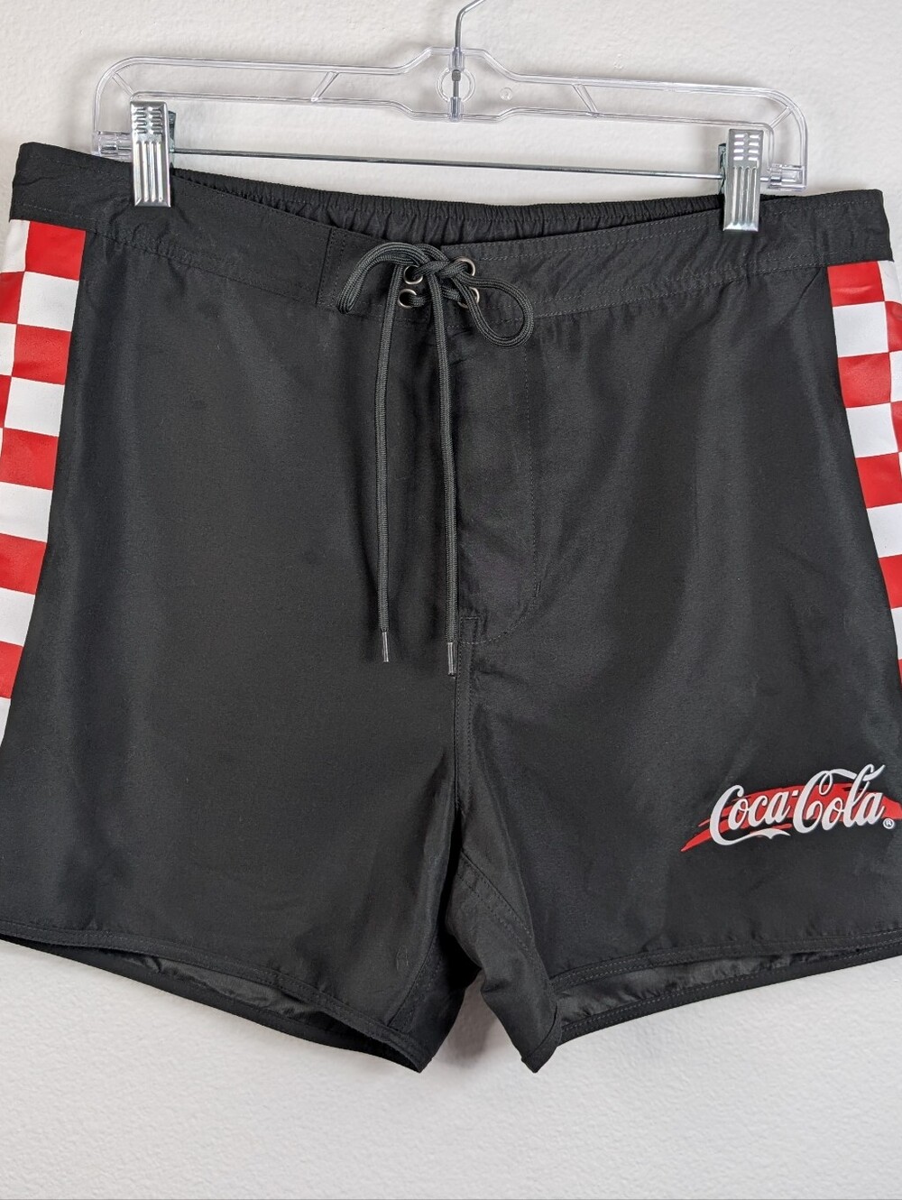 Coca-Cola By PacSun Checkerboard 15" Scalloped Swim Trunks
